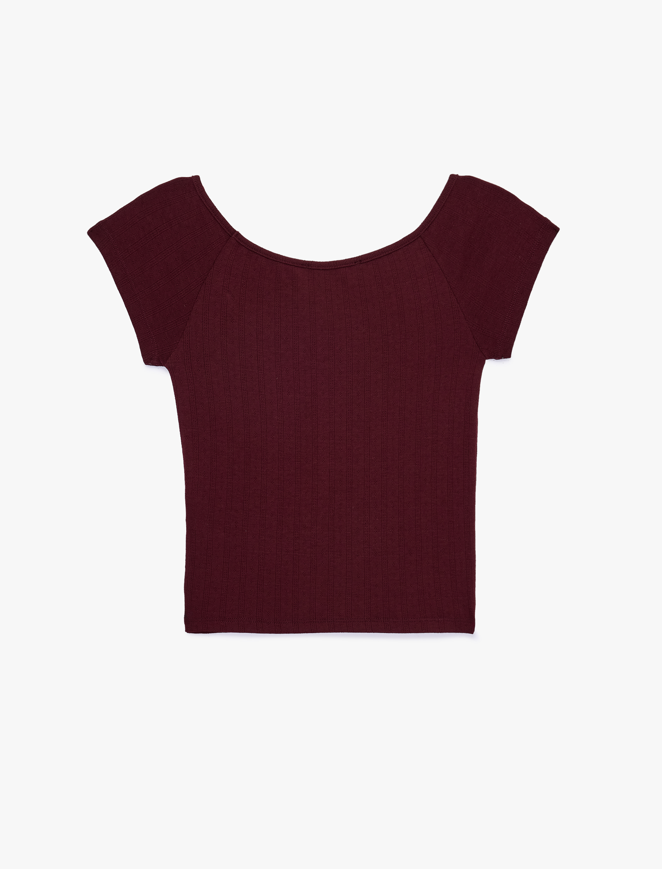   Rahat Kalıp Kısa Kollu Kayık Yaka Çiçek Detaylı Pijama üstü