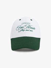 Pamuklu Nakış Detaylı Kep Şapka