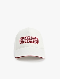 Pamuklu Nakış Detaylı Kep Şapka