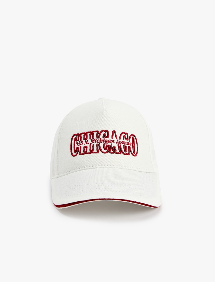 Kadın Pamuklu Nakış Detaylı Kep Şapka