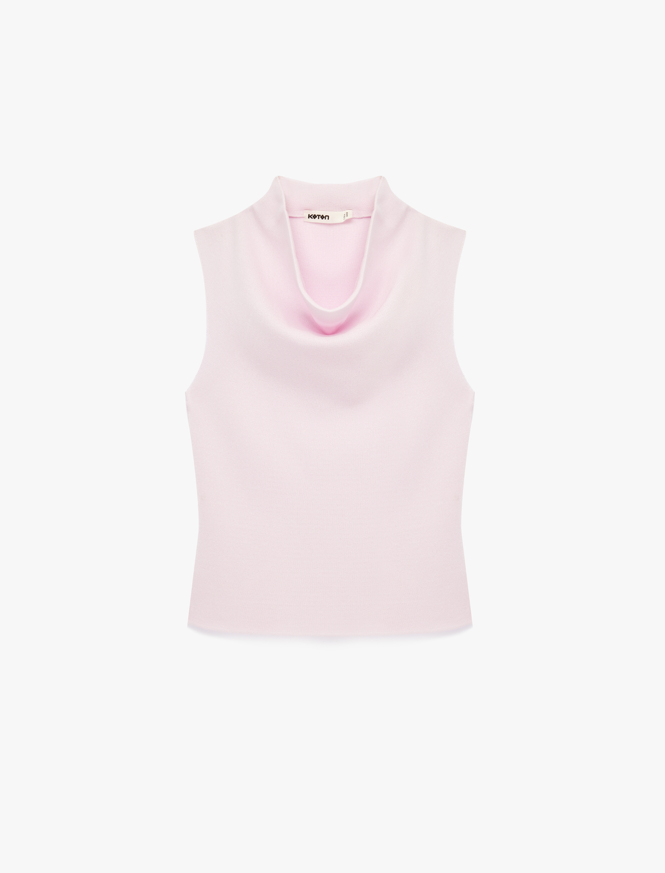   Dik Dökümlü Yaka Viskon Triko Kolsuz Bluz