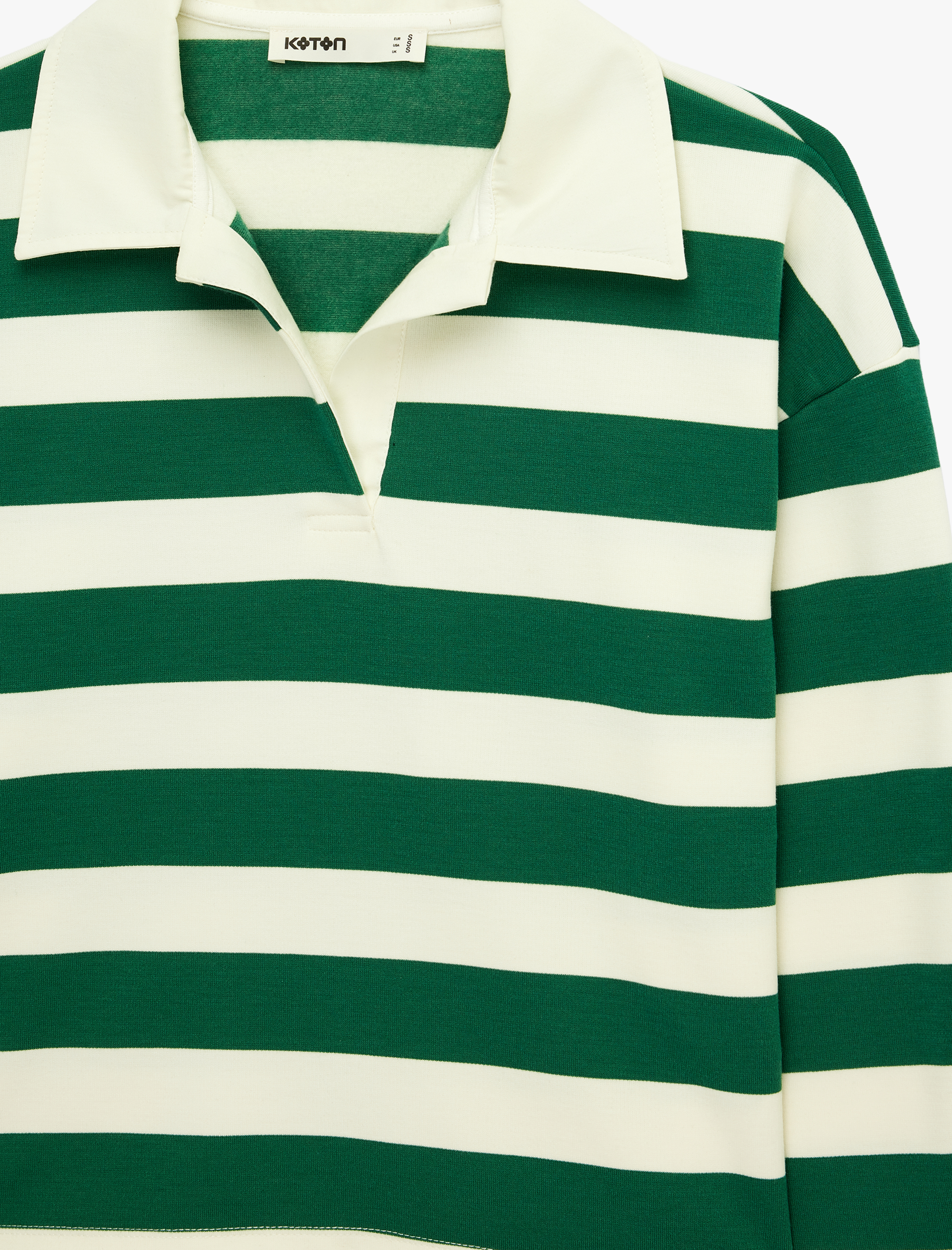   Regular Fit Uzun Kollu Polo Yaka Çizgili Tişört