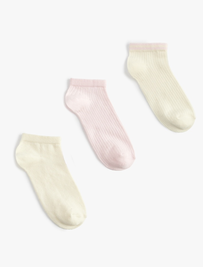 Kadın 3'lü Basic Pamuklu Patik Çorap Seti