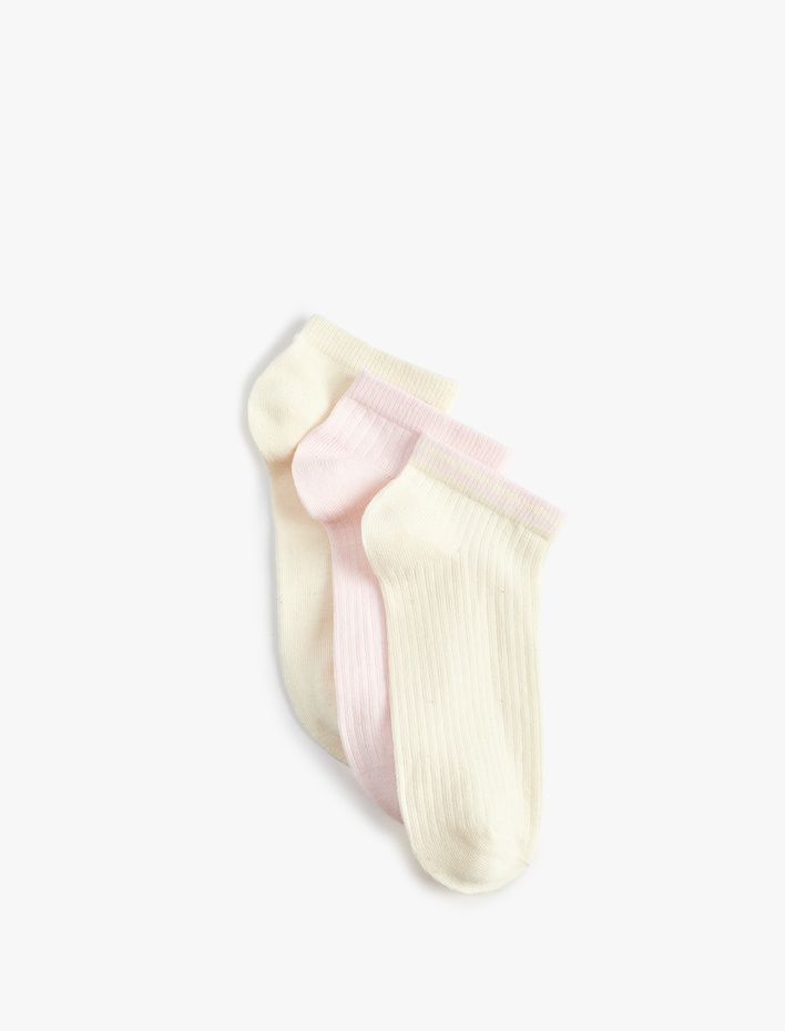 Kadın 3'lü Basic Pamuklu Patik Çorap Seti