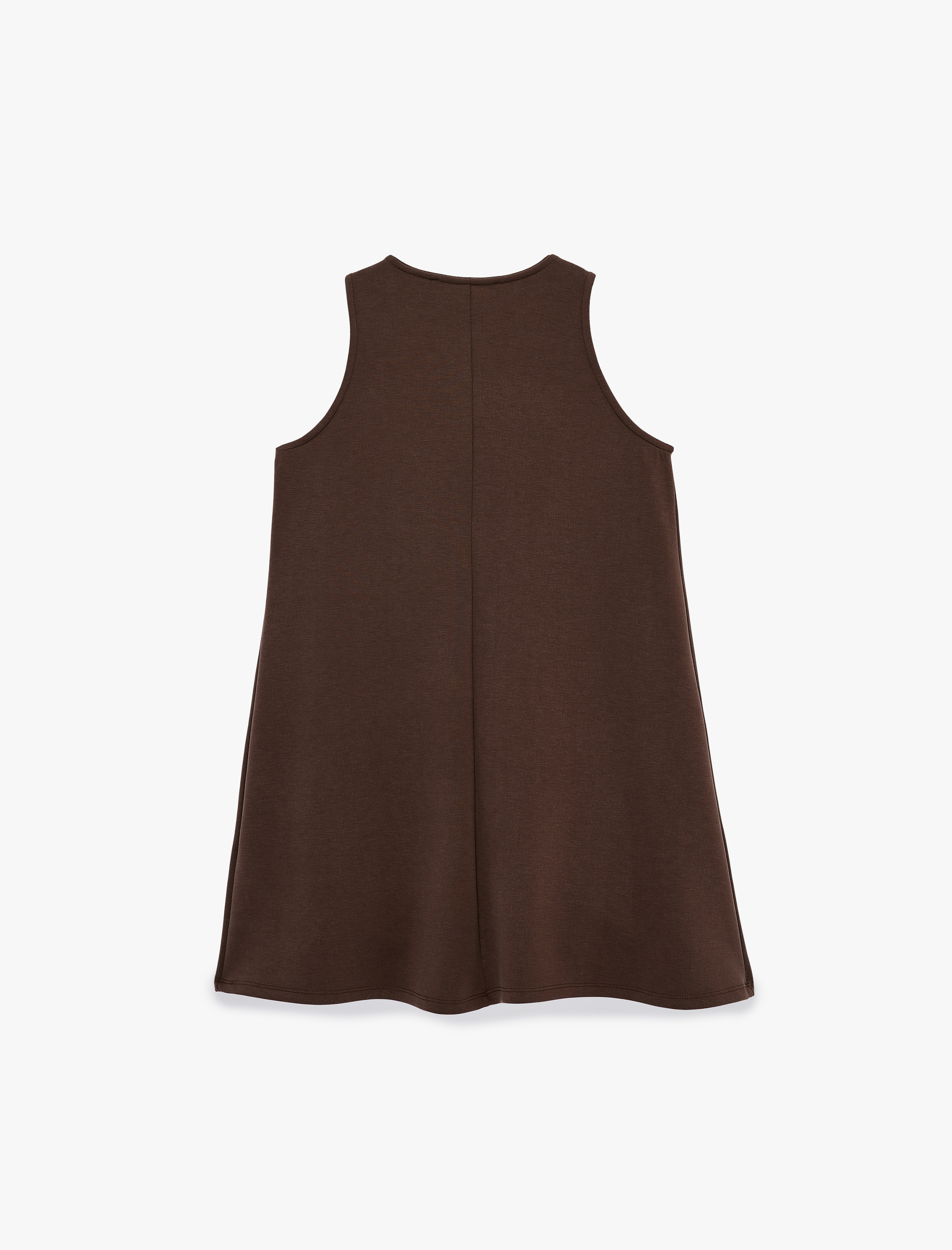   Modal Kumaş Bisiklet Yaka Kolsuz Mini Elbise