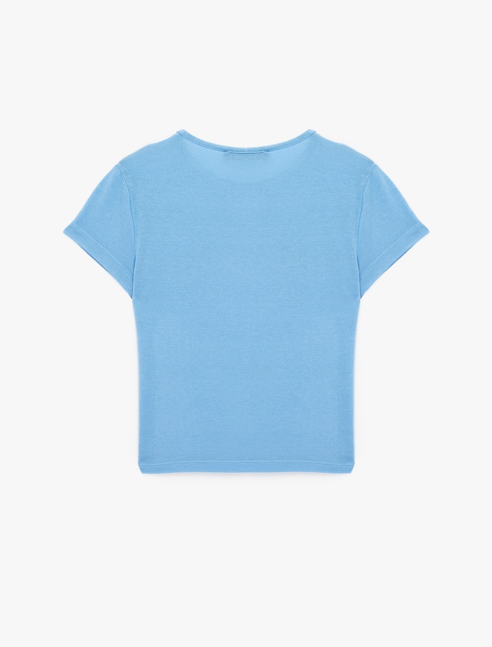  Slim Fit Kısa Kollu Bisiklet Yaka Viskon Spor Tişört