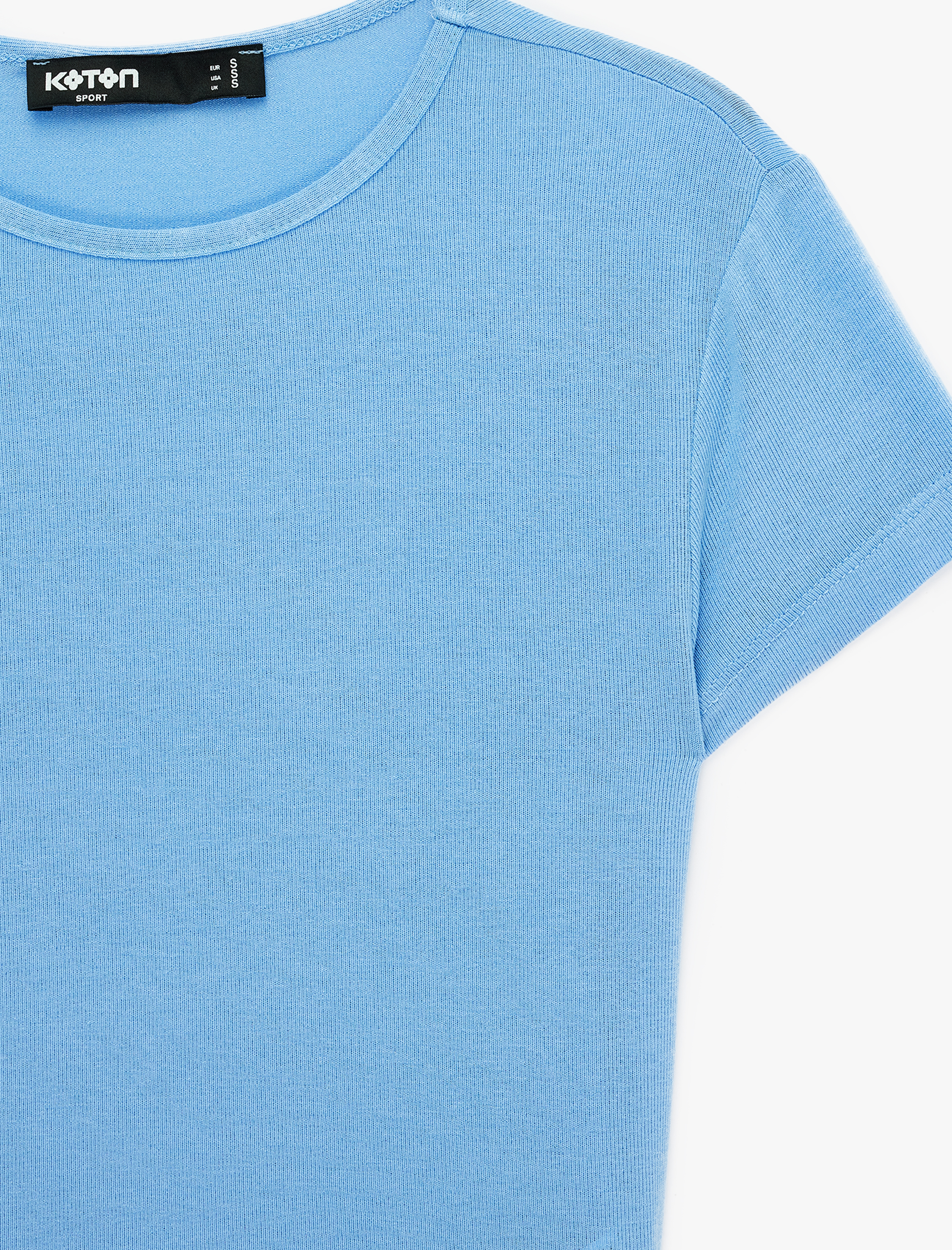   Slim Fit Kısa Kollu Bisiklet Yaka Viskon Spor Tişört