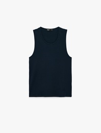 Pamuklu Kolsuz Bisiklet Yaka Slim Fit Atlet