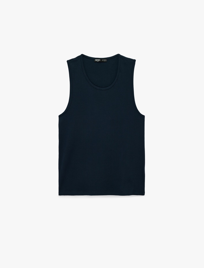  Pamuklu Kolsuz Bisiklet Yaka Slim Fit Atlet