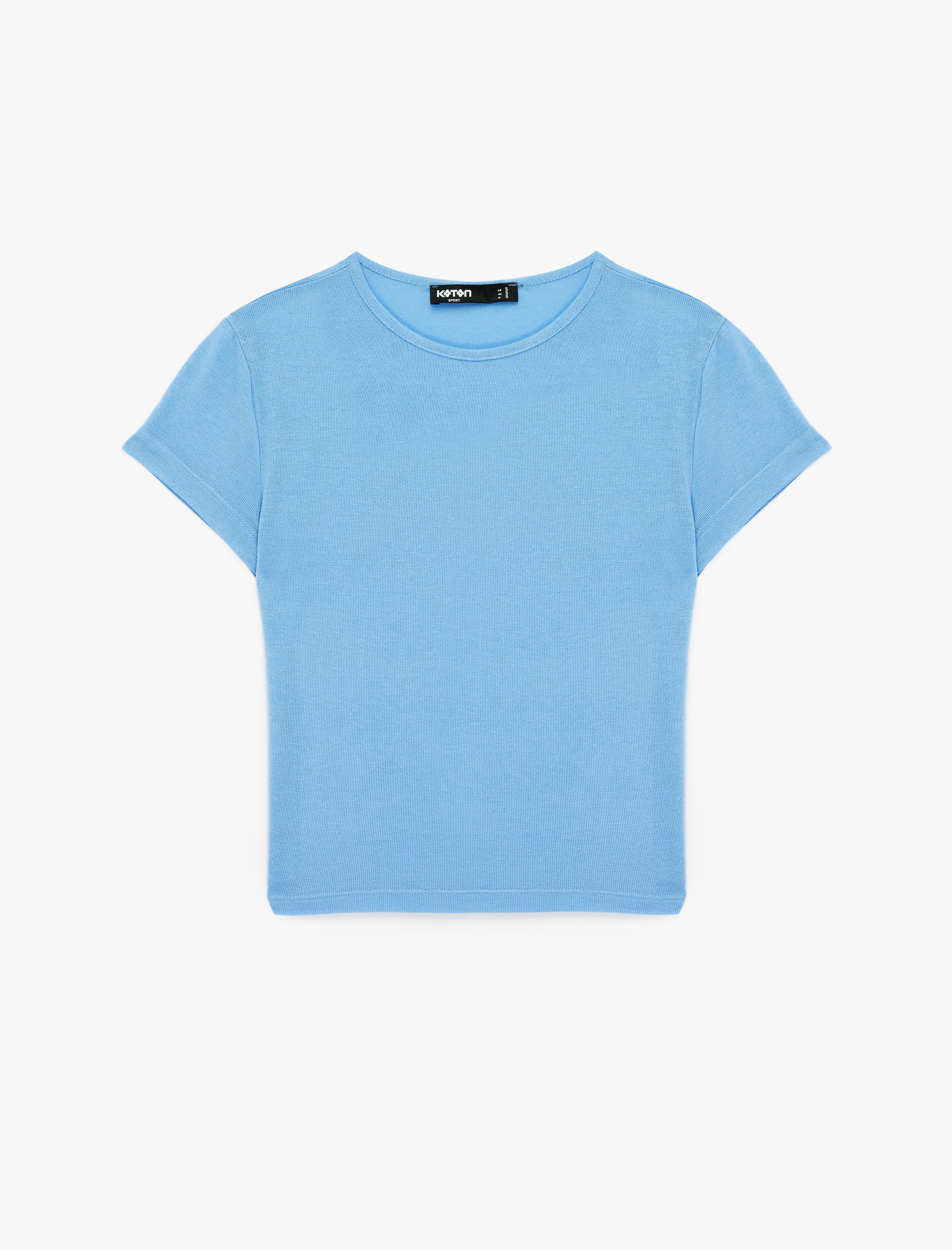   Slim Fit Kısa Kollu Bisiklet Yaka Viskon Spor Tişört