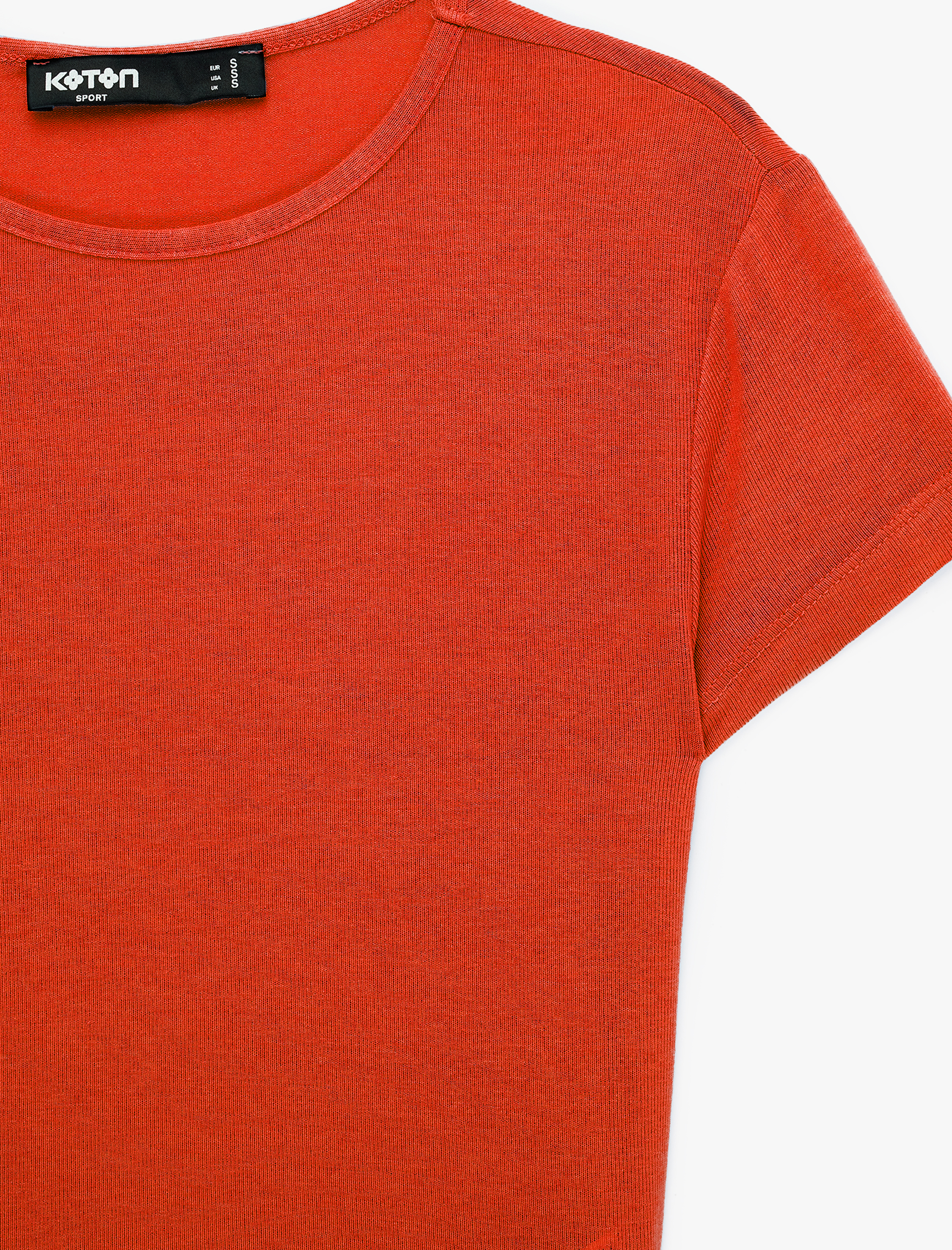   Slim Fit Kısa Kollu Bisiklet Yaka Viskon Spor Tişört