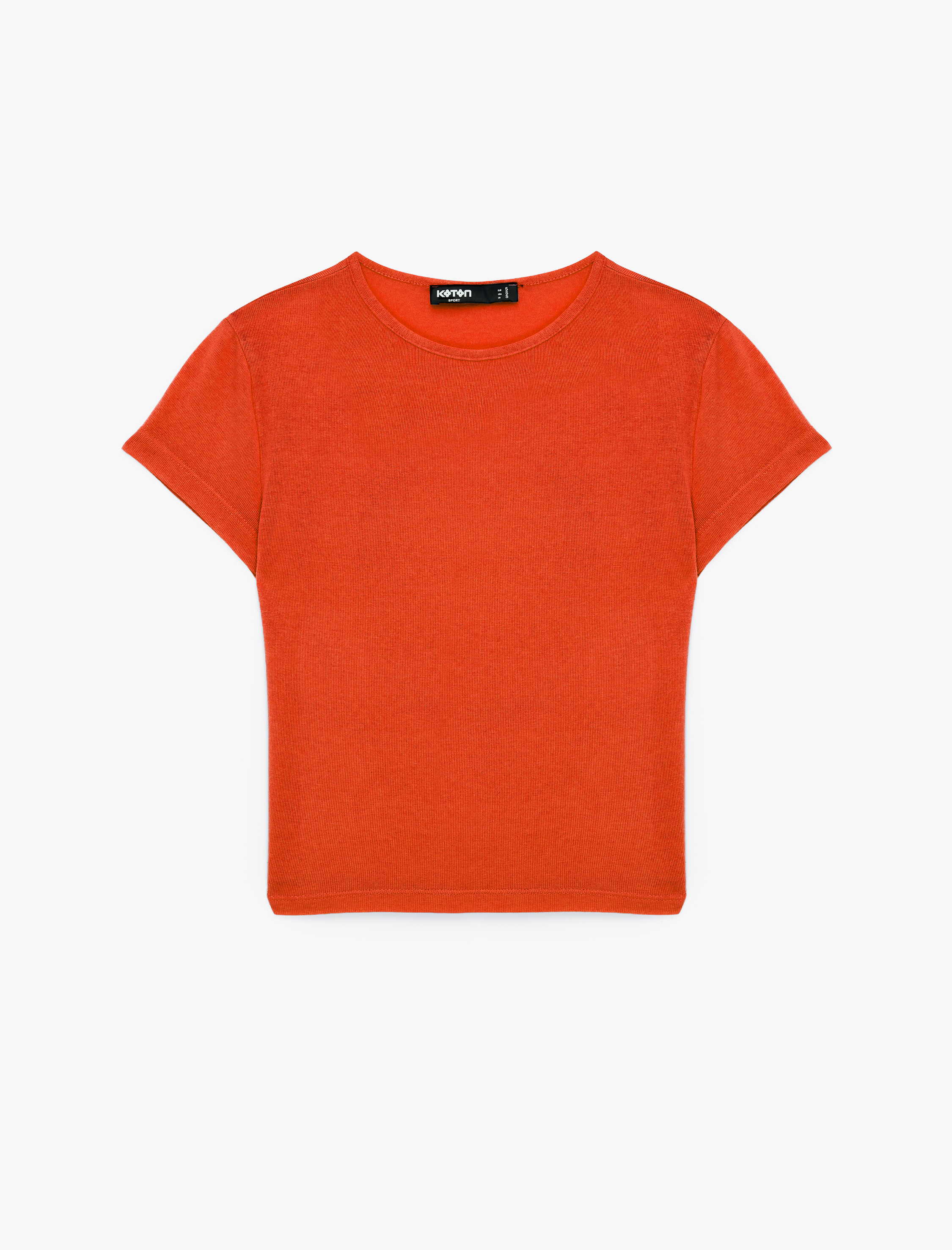   Slim Fit Kısa Kollu Bisiklet Yaka Viskon Spor Tişört