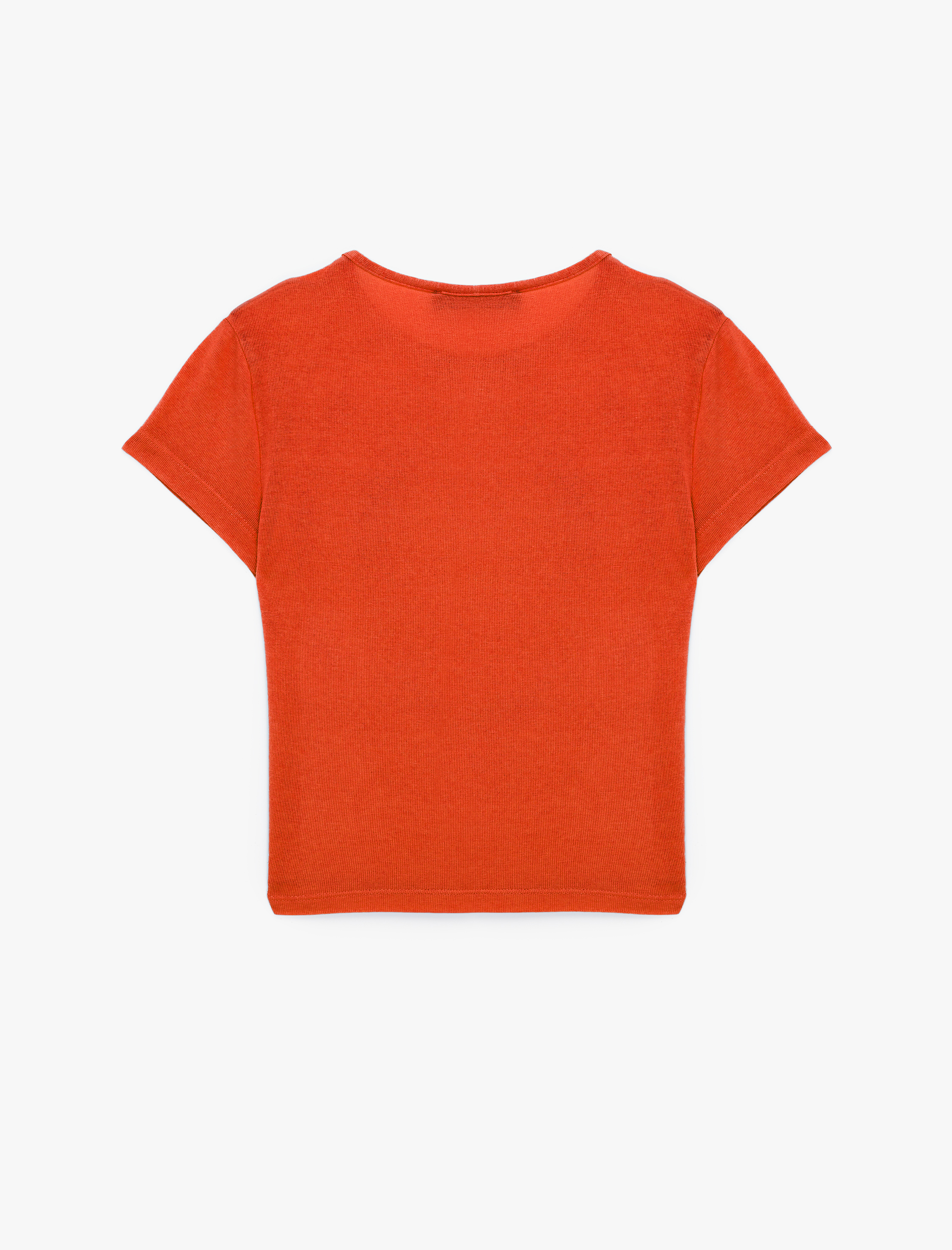   Slim Fit Kısa Kollu Bisiklet Yaka Viskon Spor Tişört