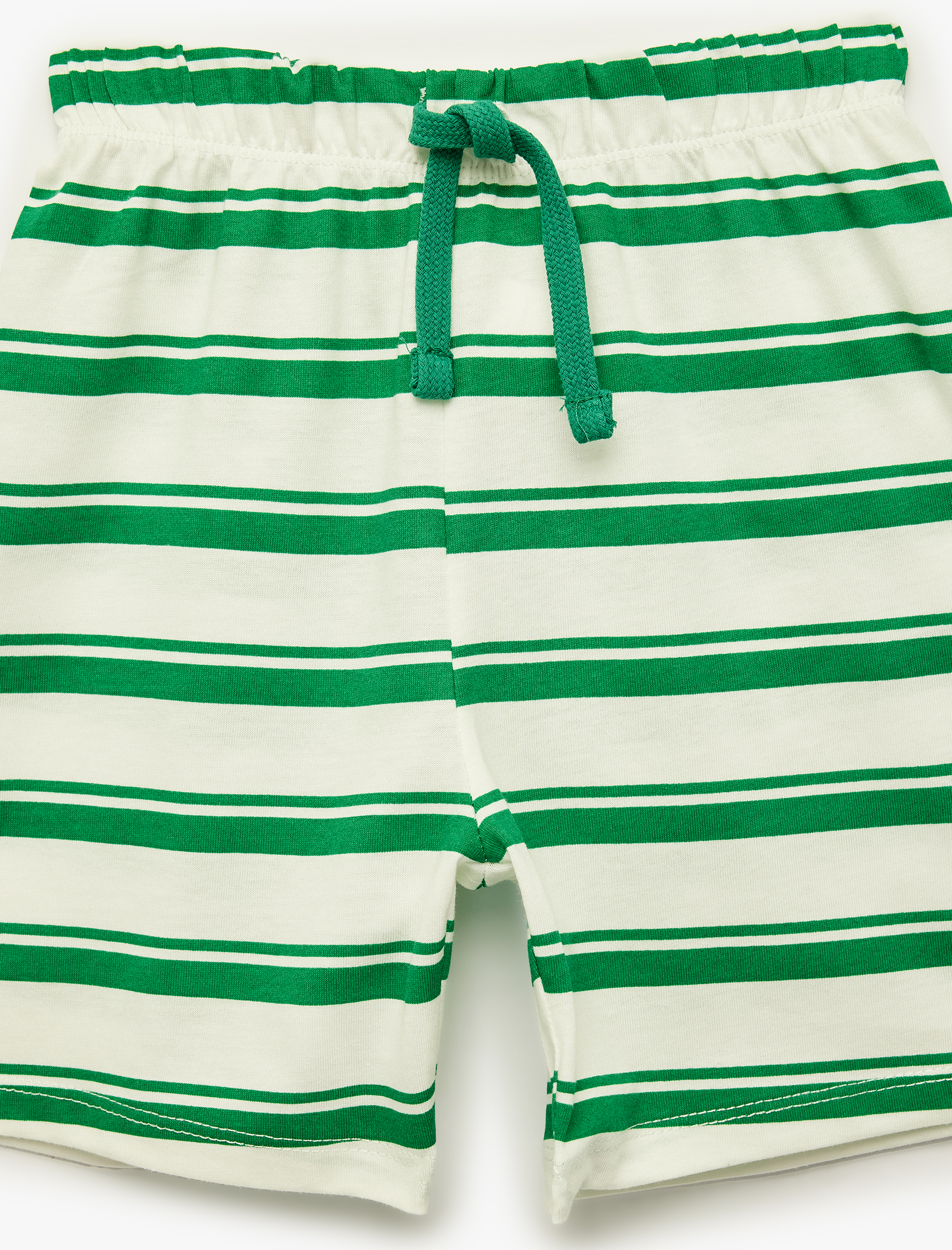  Erkek Bebek Pamuklu Beli Bağcıklı Çizgili Şort