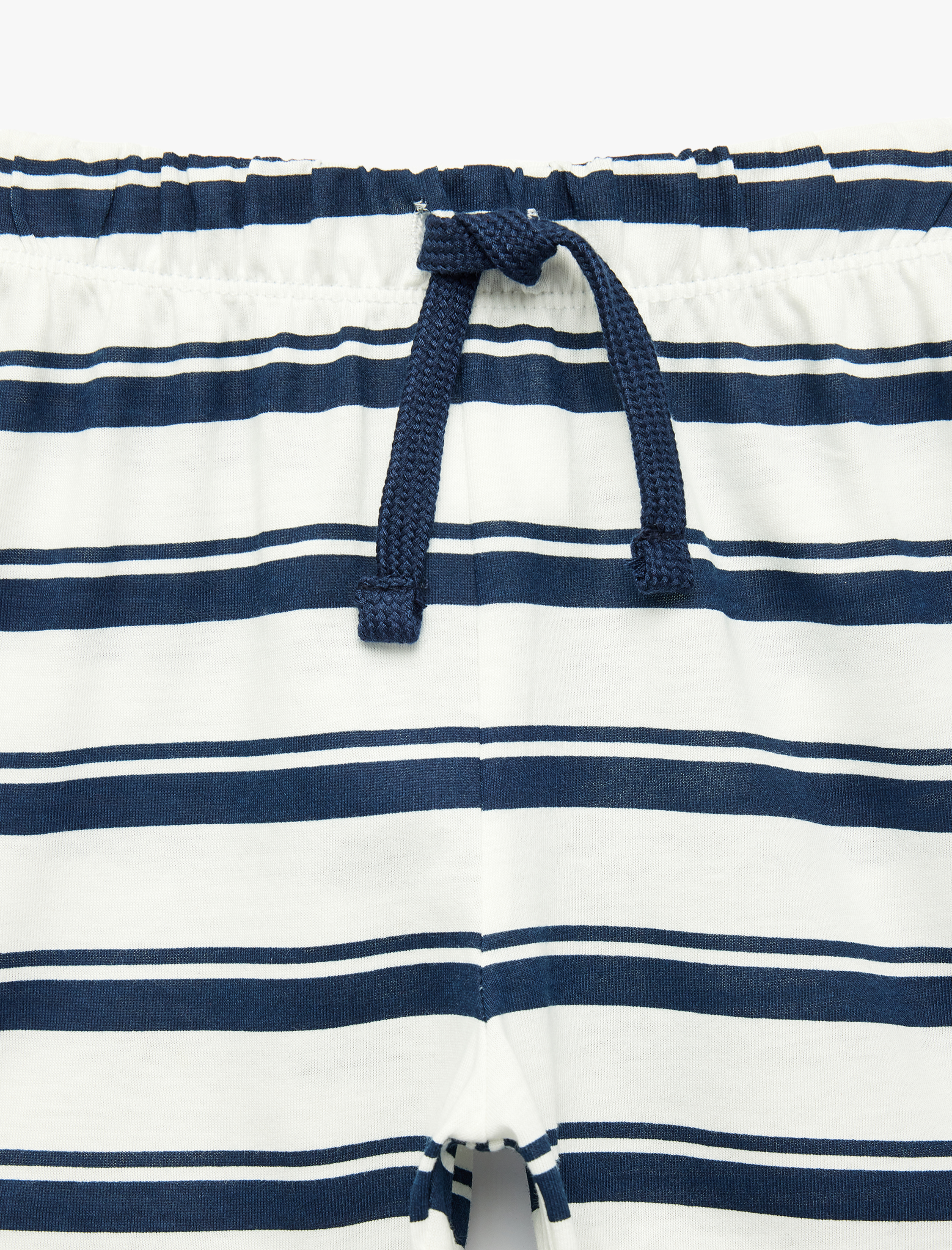  Erkek Bebek Pamuklu Beli Bağlamalı Çizgili Şort