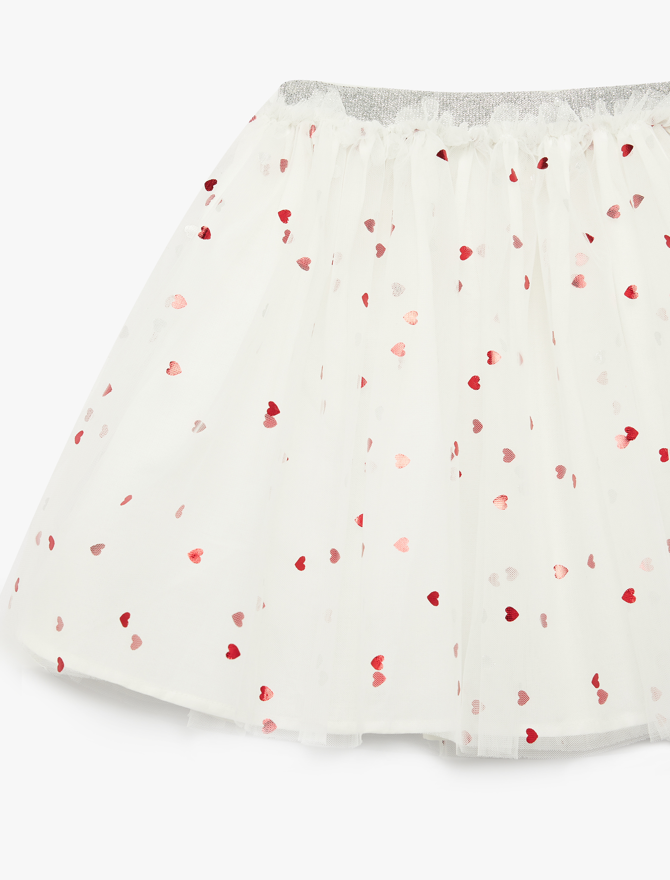  Kız Bebek Kalp Desenli  Beli Lastikli Tütü Etek