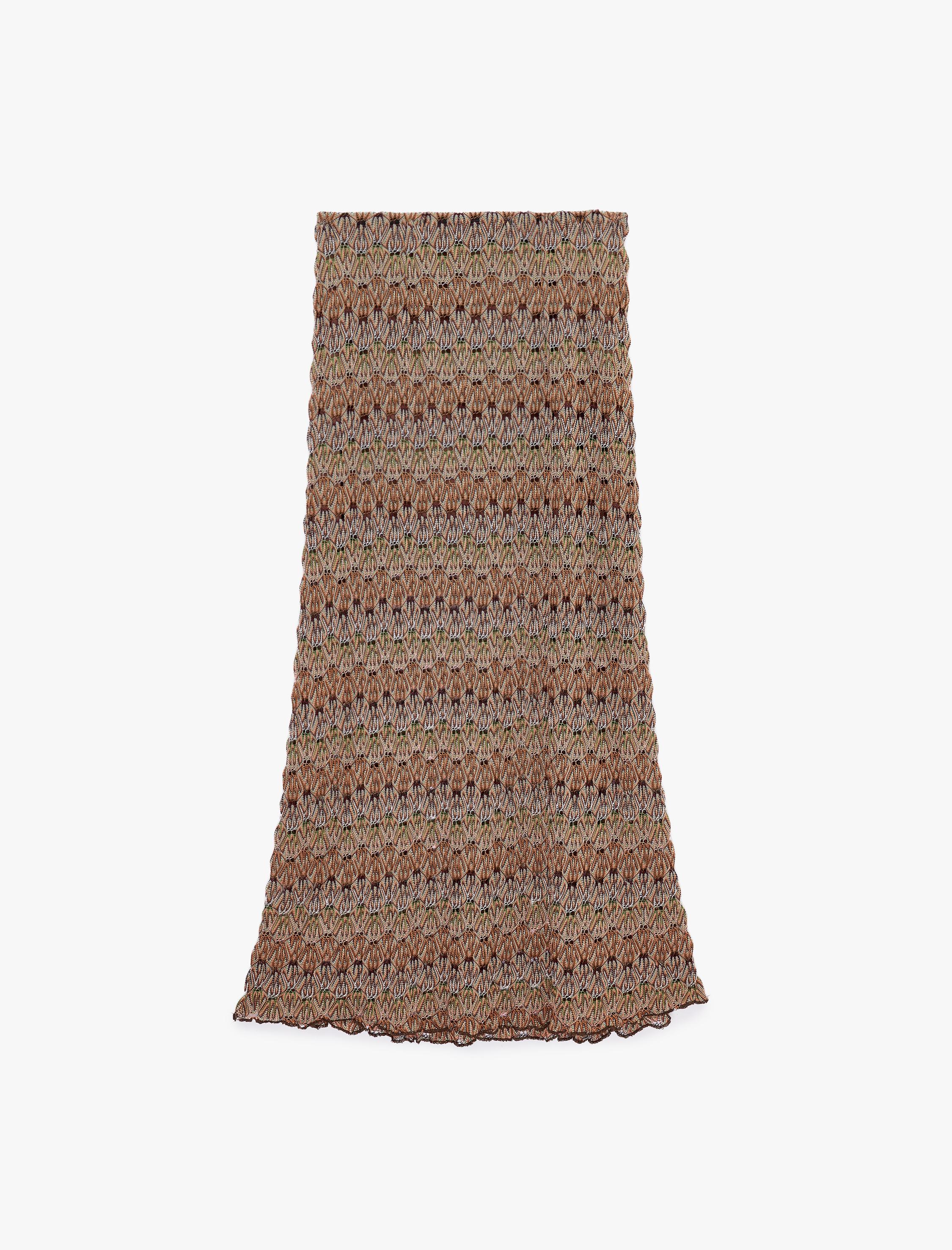   Desenli Midi Kroşe Etek