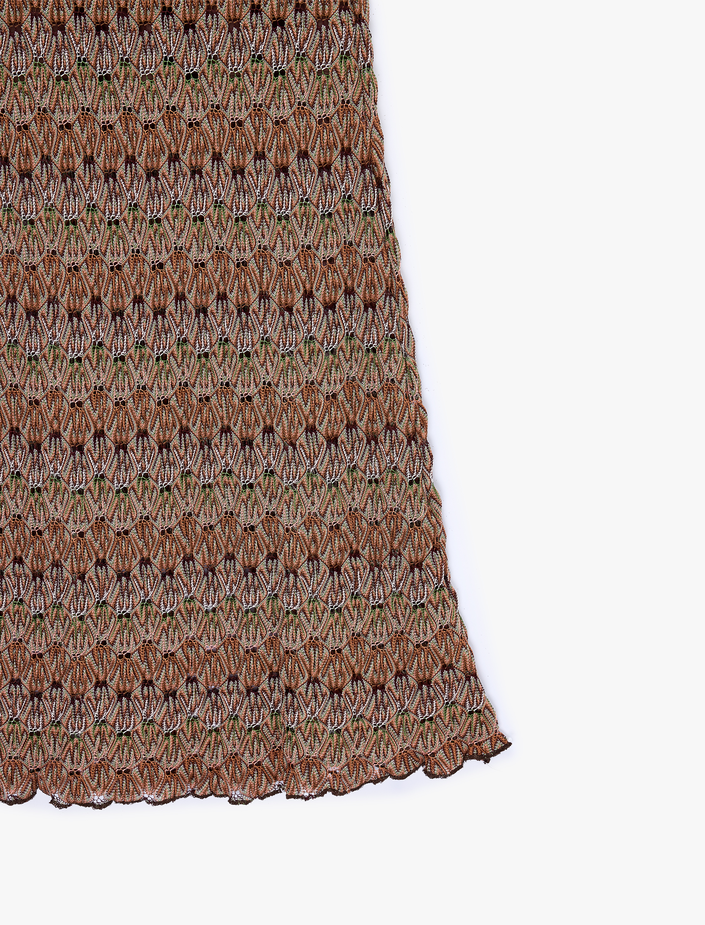   Desenli Midi Kroşe Etek