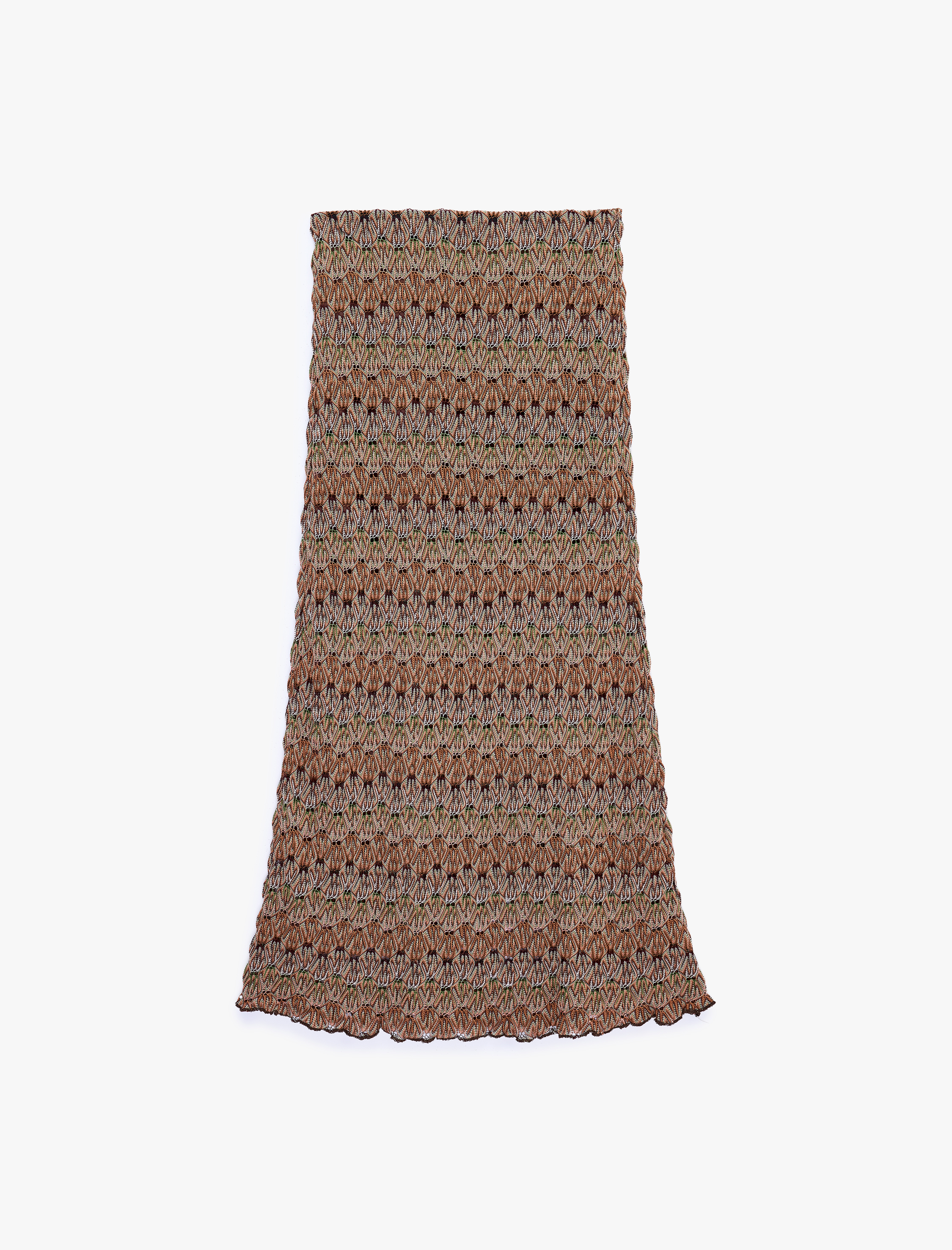   Desenli Midi Kroşe Etek