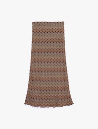 Desenli Midi Kroşe Etek