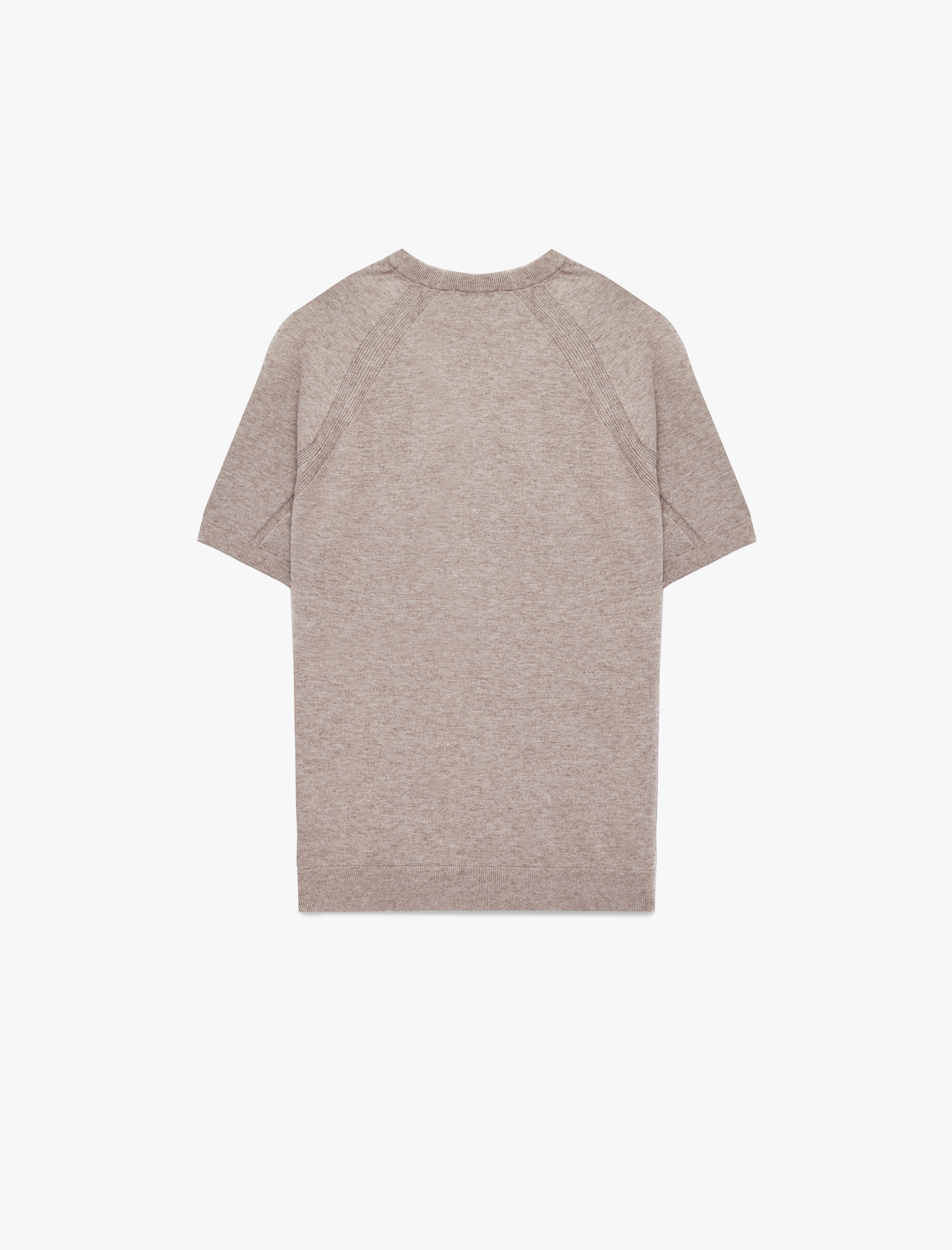   Regular Fit Viskon Karışımlı Örgü Detaylı Bisiklet Yaka Kısa Kollu Triko Tişört