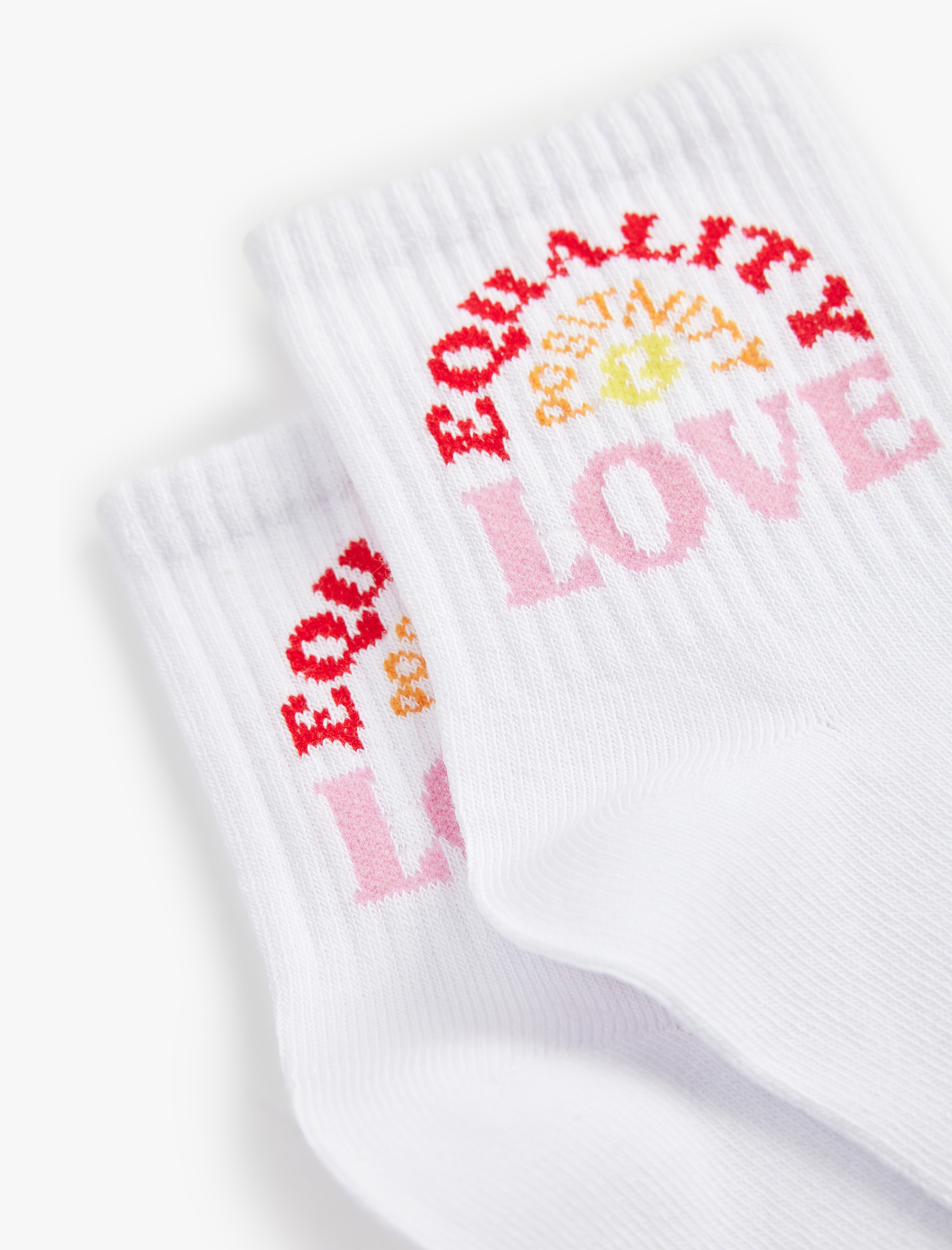  Kadın Çok Renkli Baskılı Patik Çorap