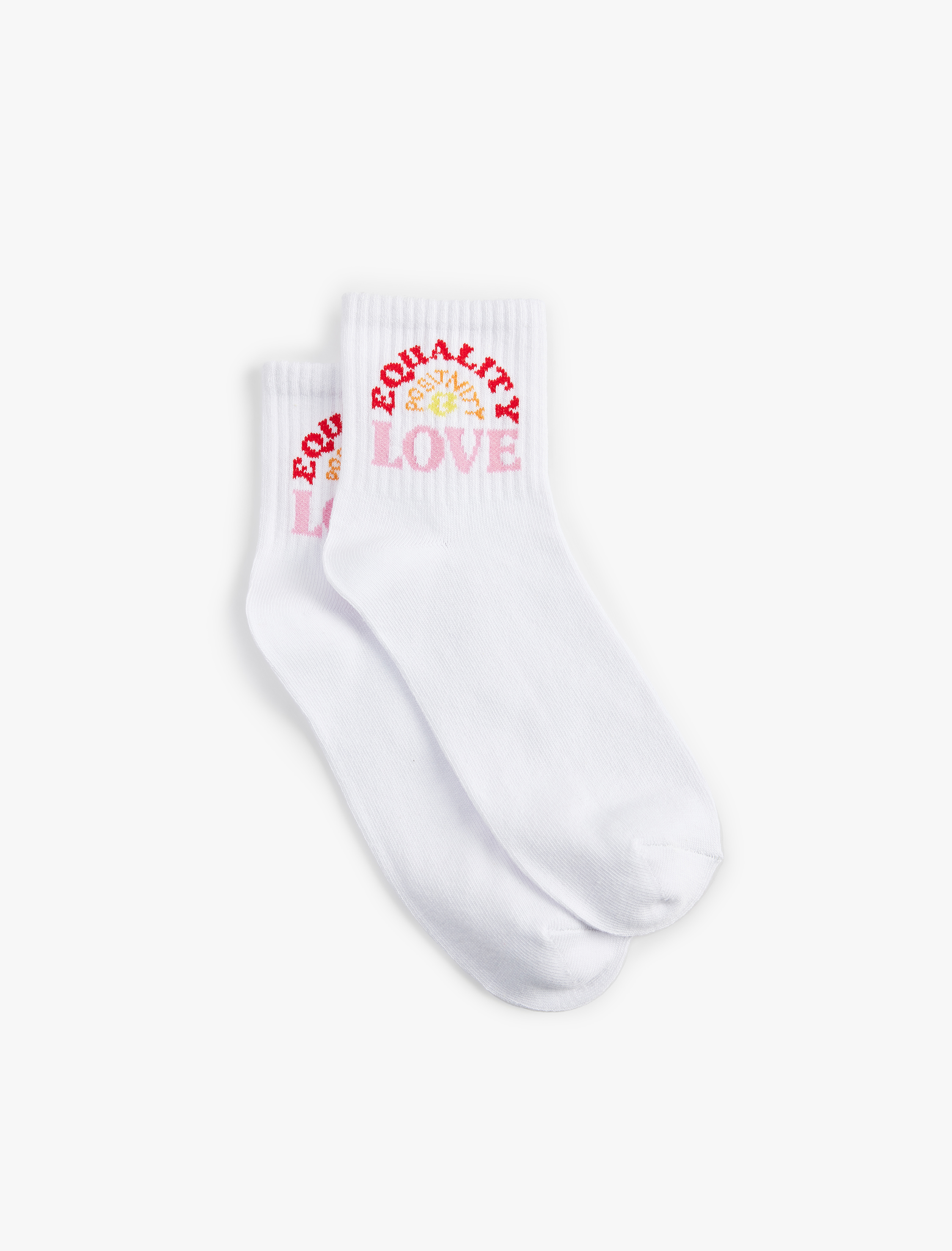  Kadın Çok Renkli Baskılı Patik Çorap