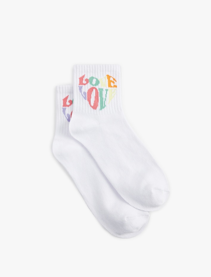 Kadın Çok Renkli Baskılı Patik Çorap