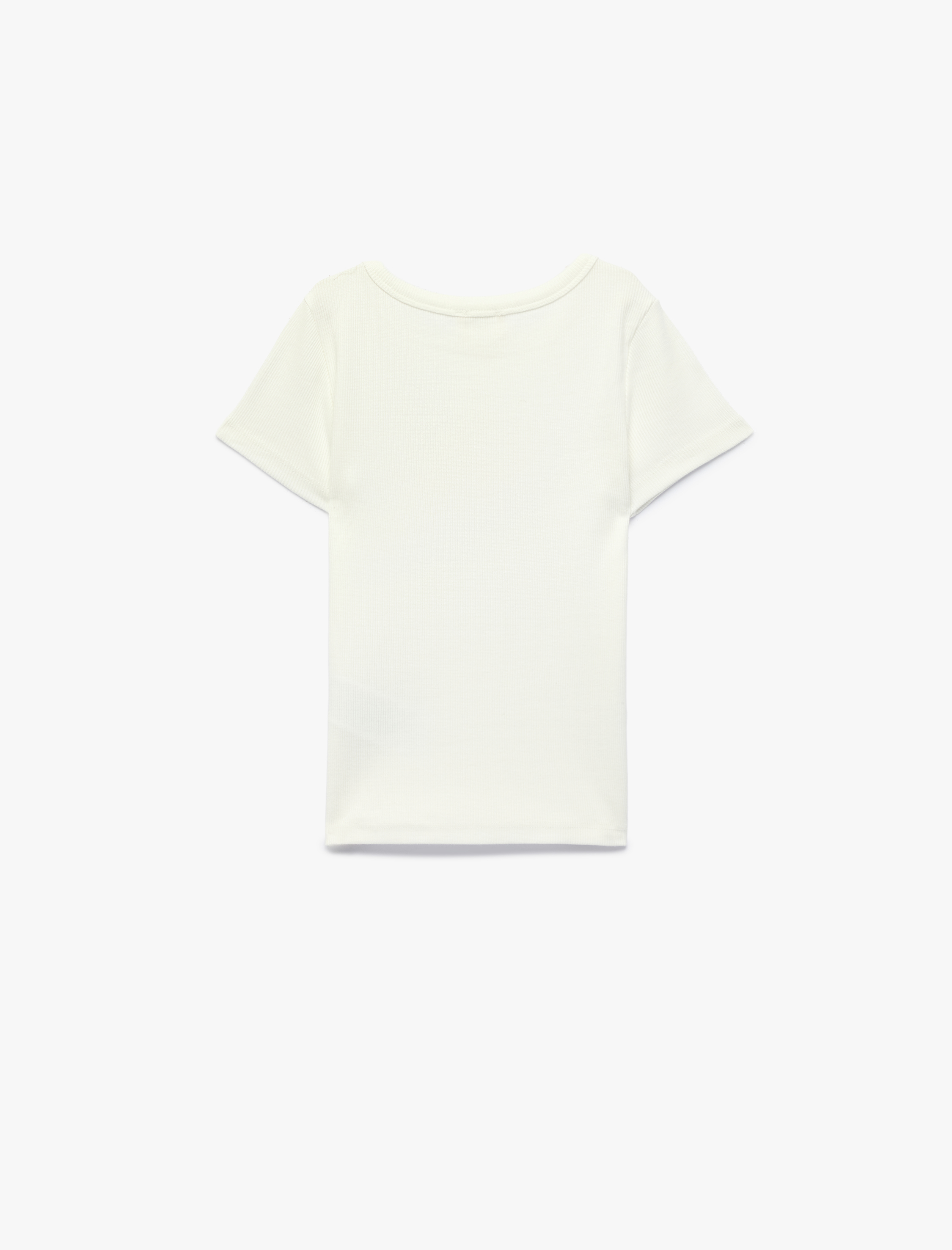  Kız Çocuk Pamuklu Bisiklet Yaka Kısa Kollu Kedi Baskılı Tişört