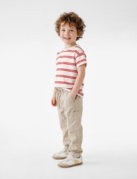 Cep Detaylı Beli Bağlamalı Pamuklu Basic Pantolon