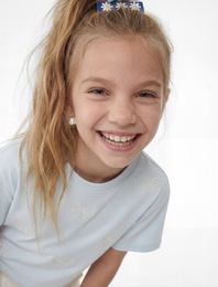 Kurdele Detaylı Pamuklu Kısa Kollu Bisiklet Yaka Tişört