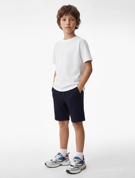 Beli Lastikli Pamuk Karışımlı Yan Cepli Basic Şort