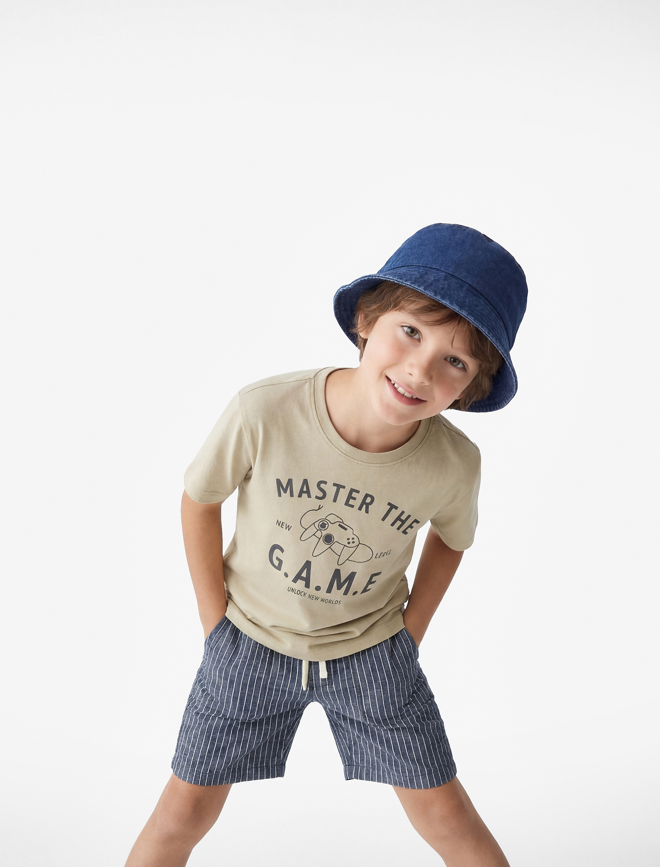 Bisiklet Yaka Kısa Kollu Baskılı Pamuklu Tişört - Görsel 2