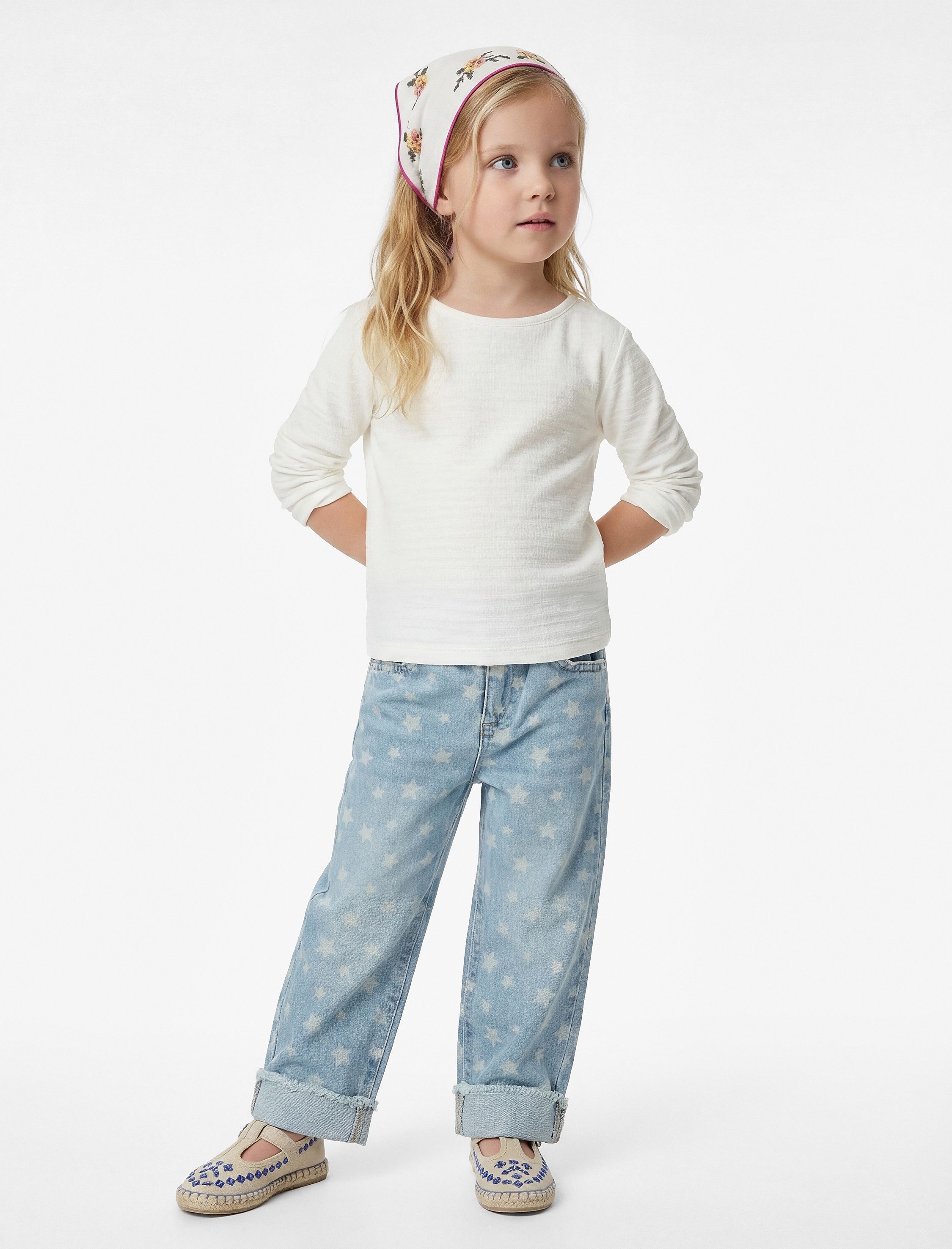  Kız Bebek Viskon Karışımlı Uzun Kollu Bisiklet Yaka Basic Tişört