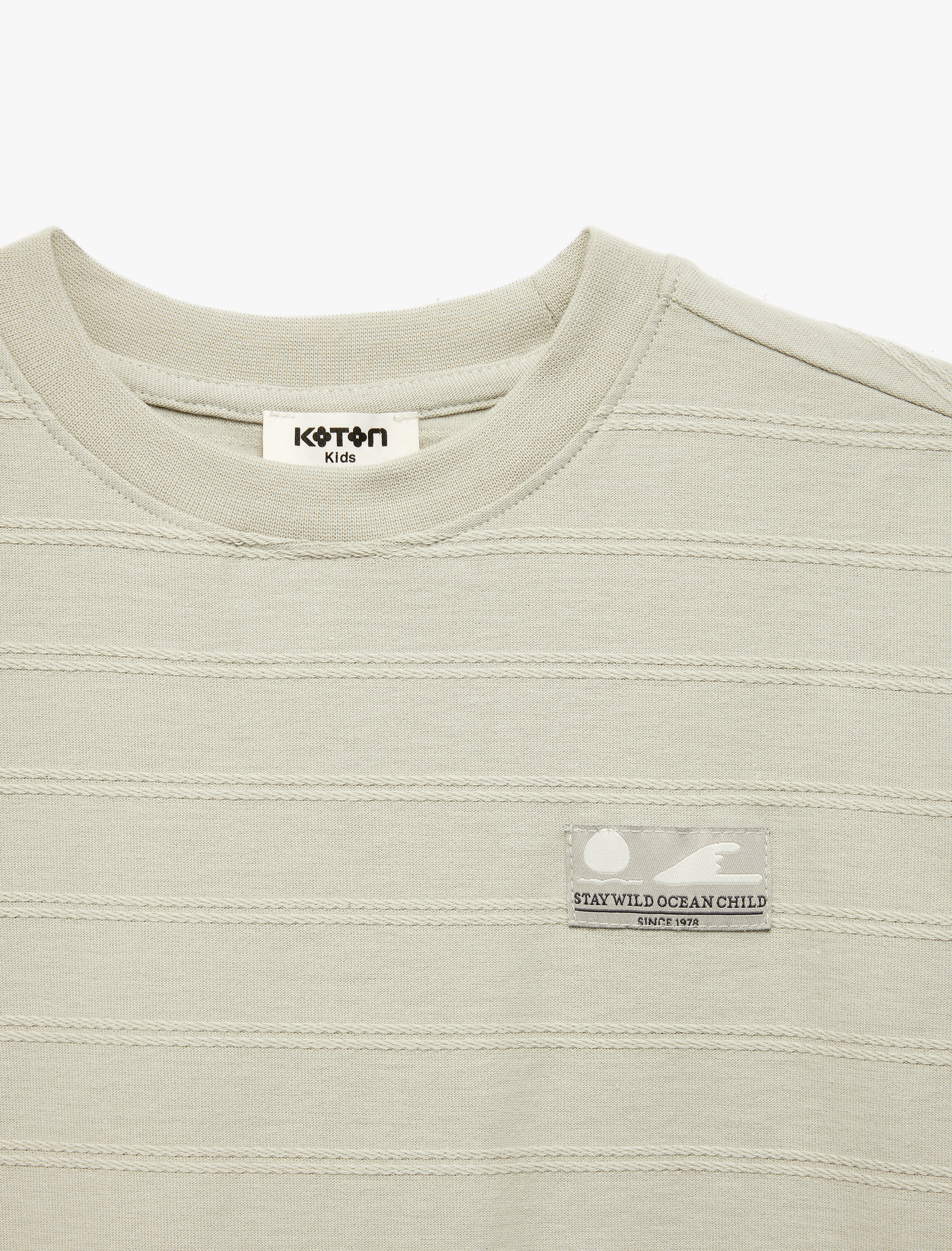  Erkek Çocuk Pamuklu Baskılı Bisiklet Yaka Kısa Kollu Çizgili Tişört