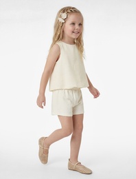 Pamuklu Bisiklet Yaka Kolsuz Bluz