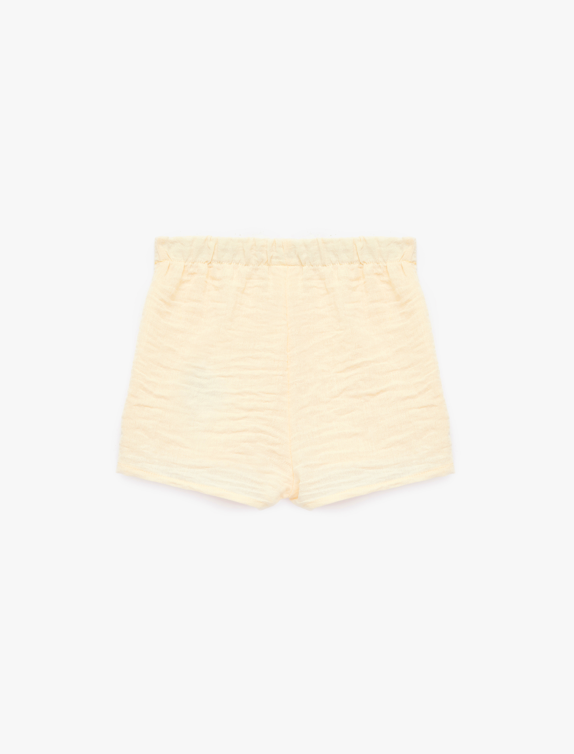  Kız Bebek Beli Lastikli Dokulu Kruvaze Şort Etek