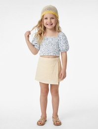 Beli Lastikli Dokulu Kruvaze Şort Etek