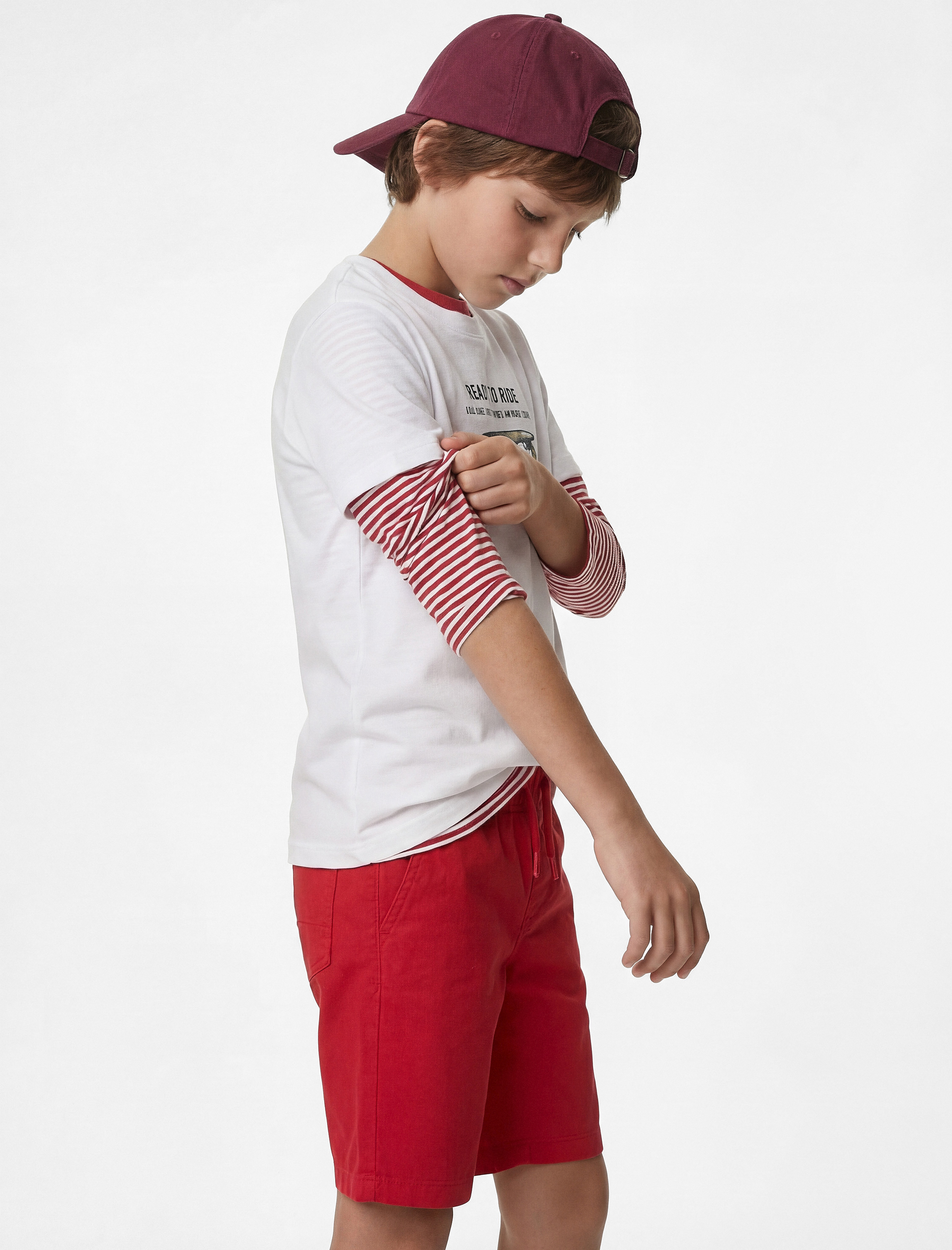 Beli Bağcıklı Cep Detaylı Pamuklu Basic Şort - Görsel 3