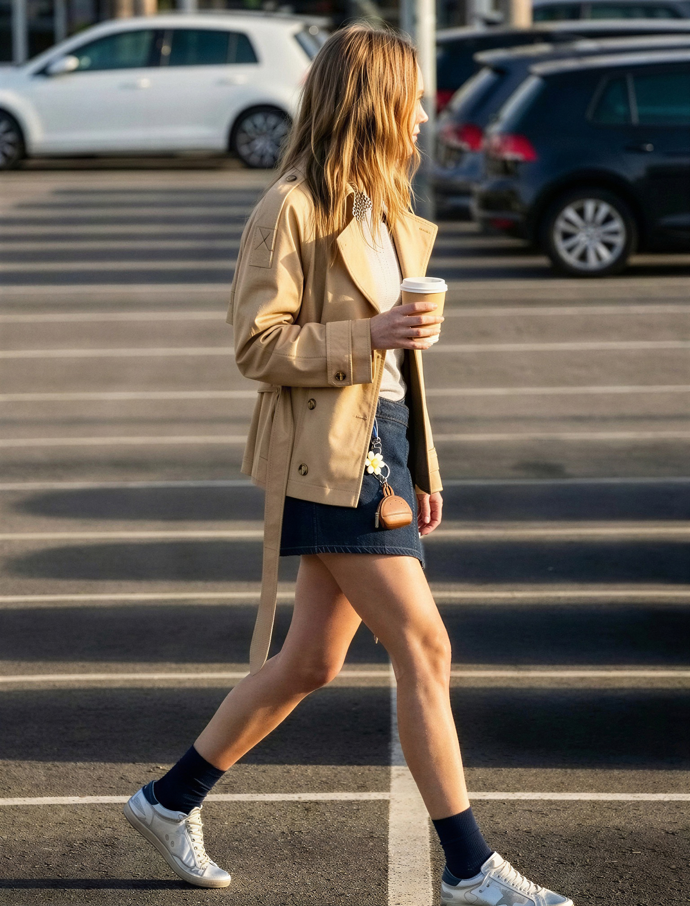   Rahat Kalıp Kruvaze Mini Denim Şort Etek