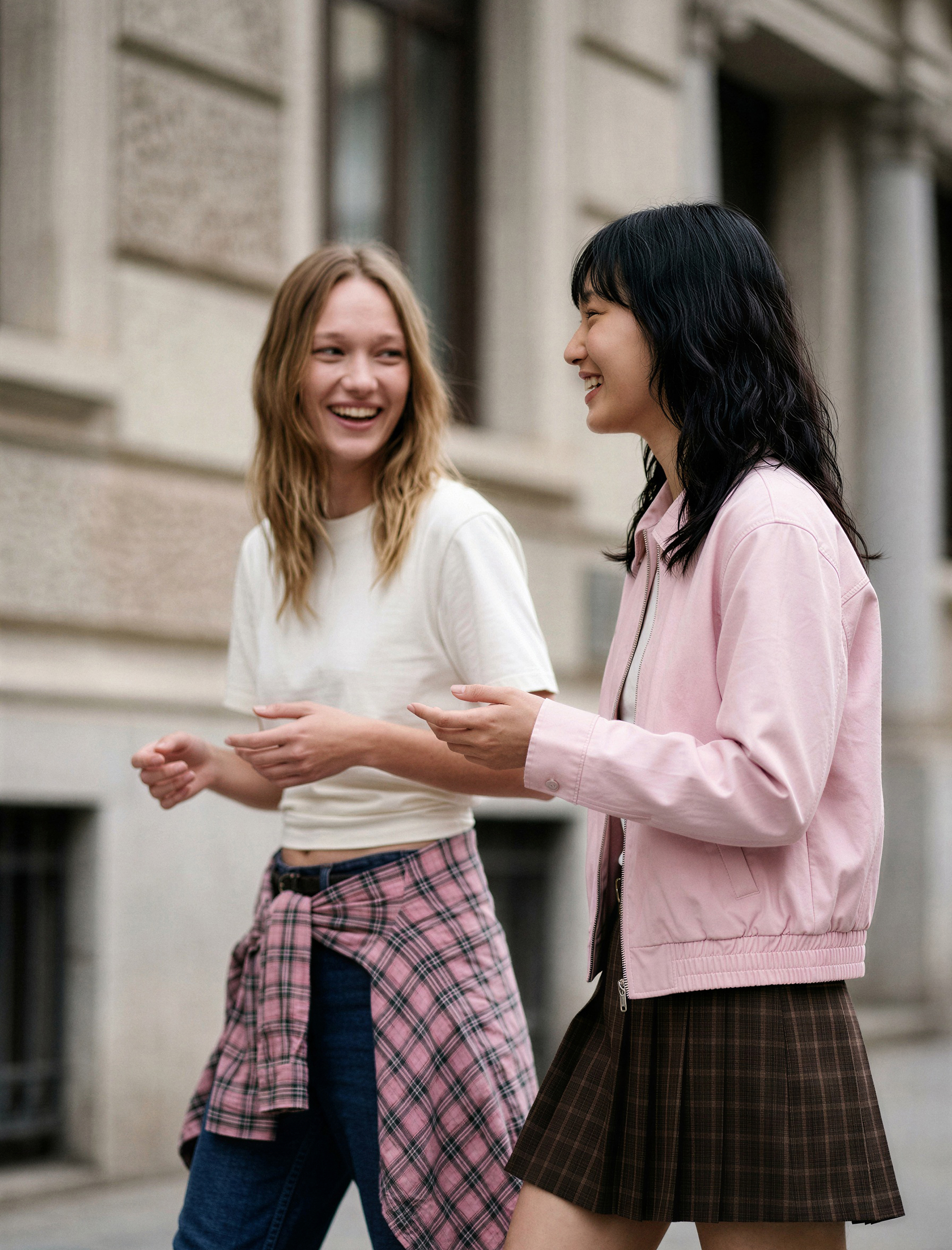   Kemerli Pile Detaylı Mini Ekose Şort Etek