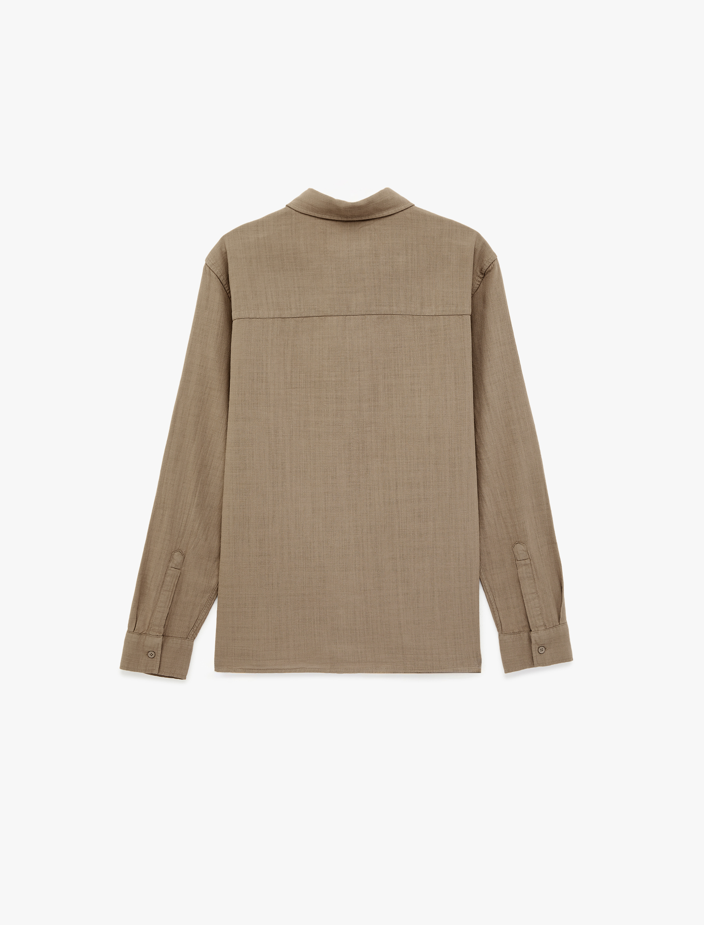   Regular Fit Pamuklu Klasik Yaka Düğmeli Uzun Kollu Gömlek