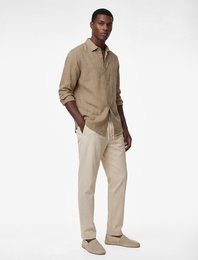 Regular Fit Pamuklu Klasik Yaka Düğmeli Uzun Kollu Gömlek