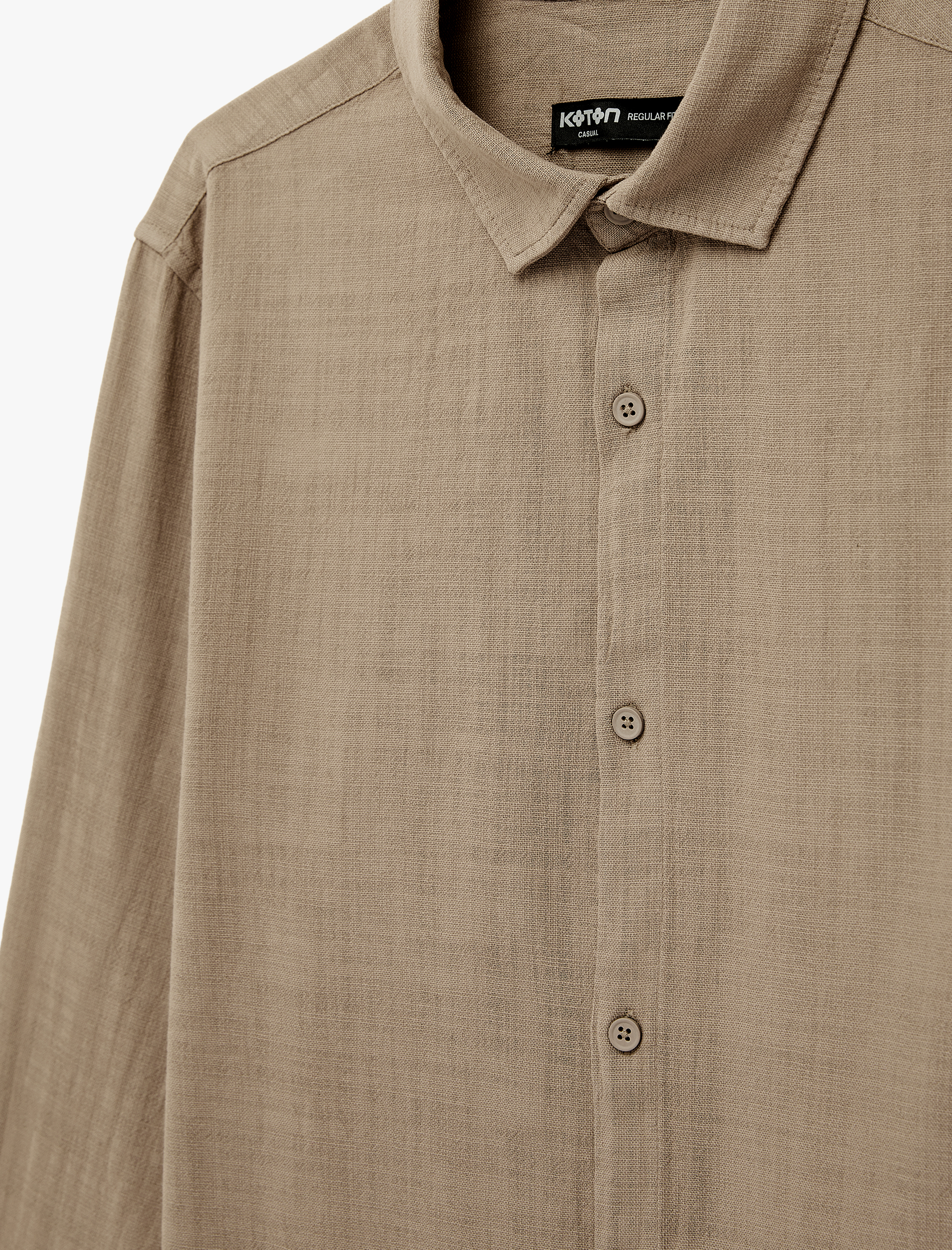   Regular Fit Pamuklu Klasik Yaka Düğmeli Uzun Kollu Gömlek