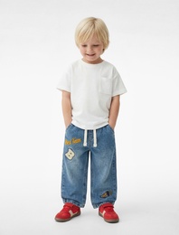 Pamuklu Cepli Kısa Kollu Bisiklet Yaka Basic Tişört