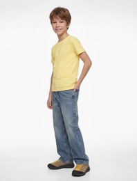 Kısa Kollu Bisiklet Yaka Pamuklu Basic Tişört