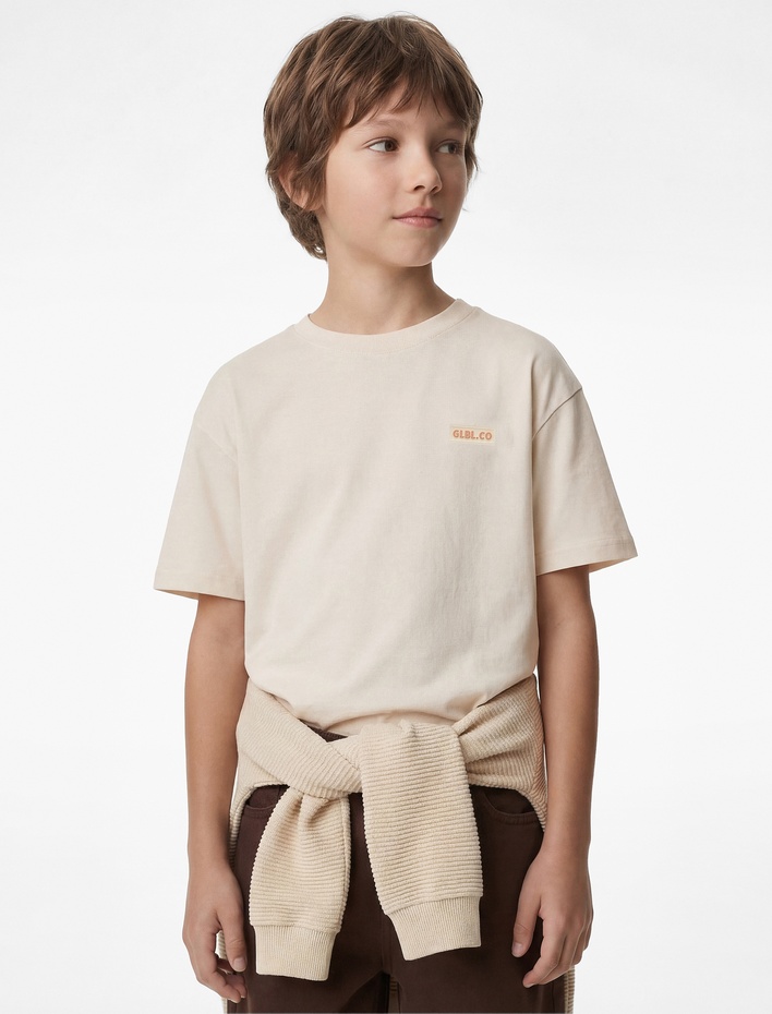 Erkek Çocuk Pamuklu Uzun Kollu Bisiklet Yaka Tişört