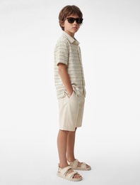 Pamuklu Kısa Kollu Düğmeli Polo Yaka Tişört