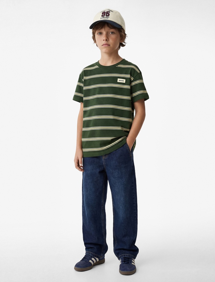 Erkek Çocuk Pamuklu Kısa Kollu Bisiklet Yaka Tişört