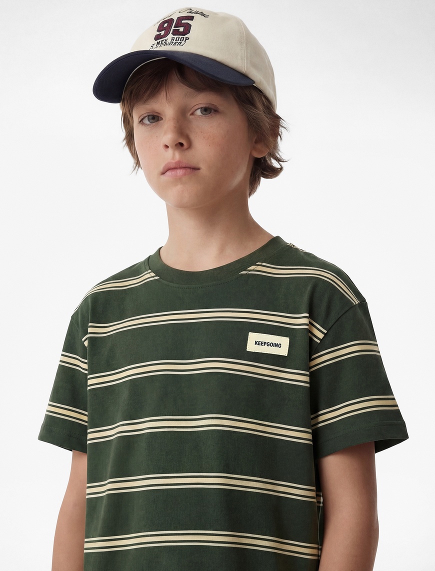 Koton Pamuklu Kısa Kollu Bisiklet Yaka T-Shirt